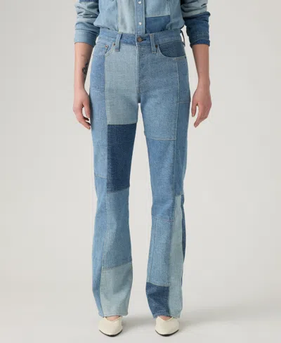 Levi's Wedgie Bootcut Patchwork Jeans In Blue