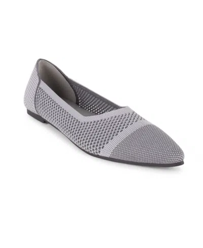 Tahari Women's Antigua Knit Slip-on Flats In Gray