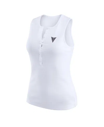 Wear By Erin Andrews Women's White Golden State Valkyries Rib-knit Henley Tank Top In White