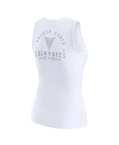 Wear By Erin Andrews Women's White Golden State Valkyries Rib-knit Henley Tank Top In White