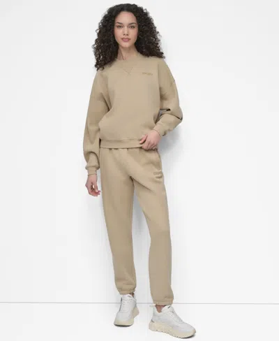 Dkny Women's Crew Neck Long Sleeves Top In Brown