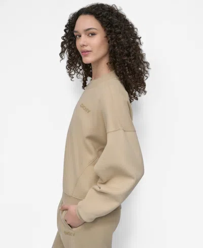 Dkny Women's Crew Neck Long Sleeves Top In Brown