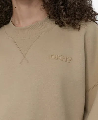 Dkny Women's Crew Neck Long Sleeves Top In Brown