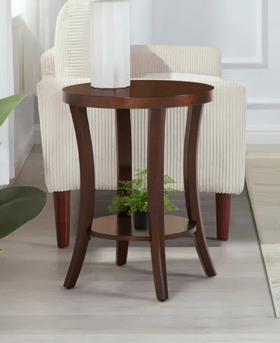 Convenience Concepts 18" Wood Charleston Round End Table In Brown
