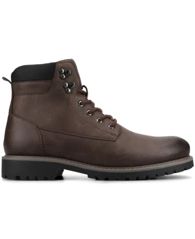 Vance Co. Mens Block Heel Combat Boots In Brown