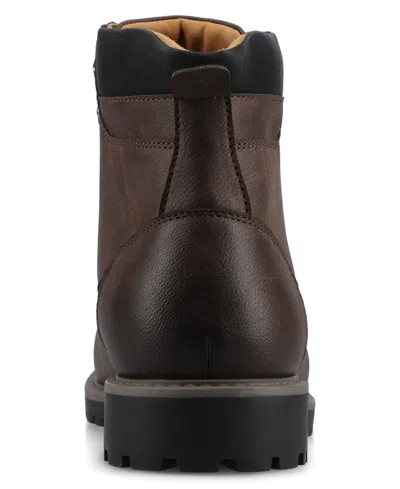 Vance Co. Mens Block Heel Combat Boots In Brown