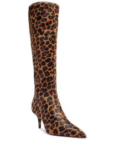 Arezzo Sasha Pointed Toe Knee High Boot In Multi