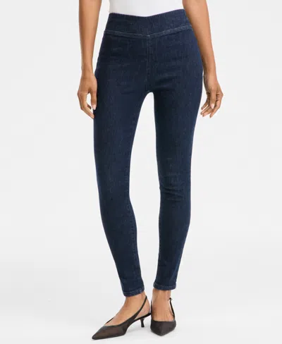 Inc International Concepts Women's High-rise Pull-on Skinny Jeans, Macy's Exclusive In Blue