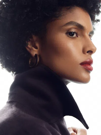 Reiss Gold Thalia Tone Twist Enamel Hoop Earrings In Multi