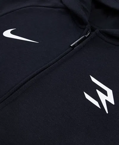 Nike 3brand By Russell Wilson Big Kid Boys Long Sleeve Fleece Zipper Active Hoodie In Black