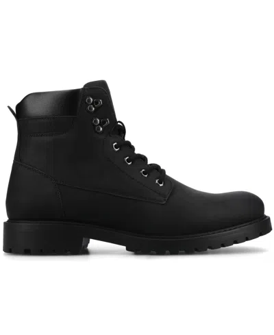 Vance Co. Mens Block Heel Combat Boots In Black