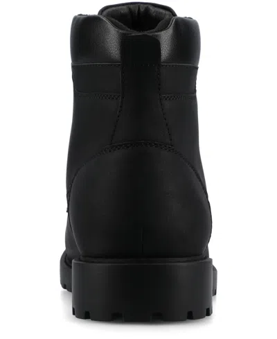 Vance Co. Mens Block Heel Combat Boots In Black