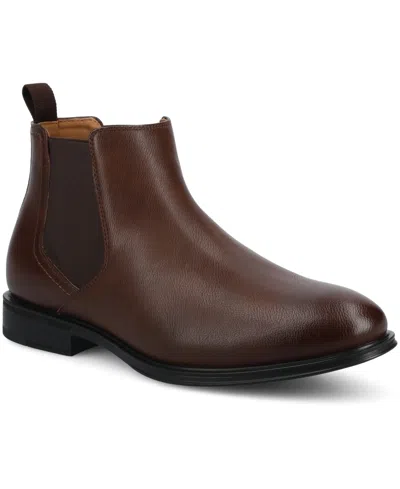 Vance Co. Mens Block Heel Chelsea Boots In Brown