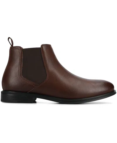 Vance Co. Mens Block Heel Chelsea Boots In Brown