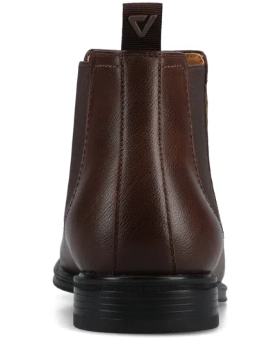 Vance Co. Mens Block Heel Chelsea Boots In Brown