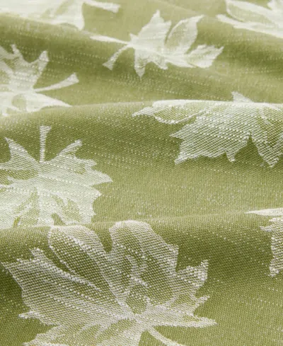 Elrene Falling Leaves Jacquard Cotton Tablecloth, 60"x 102" In Green