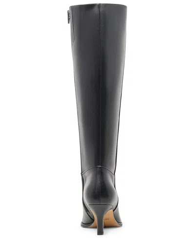 Dolce Vita Womens Emmi Pointed Toe Blade Heel Knee High Tall Dress Boots Regular Wide Calf In Black