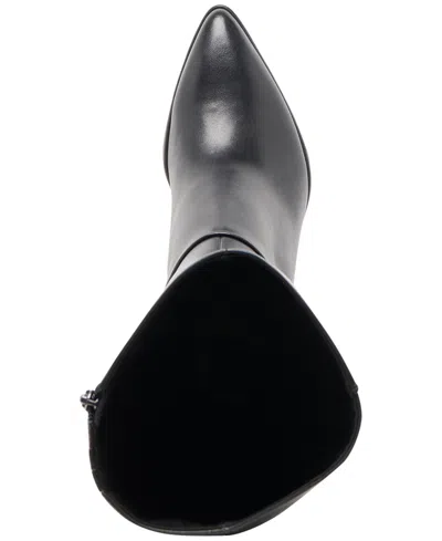 Dolce Vita Womens Emmi Pointed Toe Blade Heel Knee High Tall Dress Boots Regular Wide Calf In Black