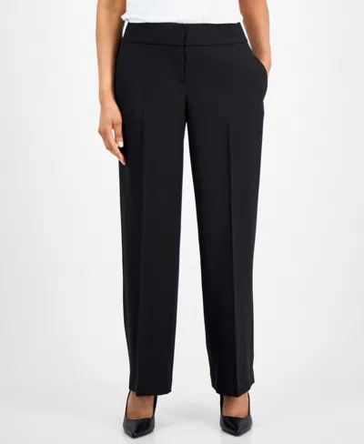 Le Suit Women's Framed Plaid Belted Wide-leg Pantsuit Set, Regular & Petite In Black