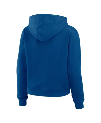Wear By Erin Andrews Women's Blue Indianapolis Colts Waffle Hoodie Pullover Top In Blue