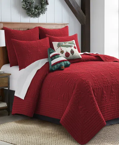 Levtex O Christmas Tree Stitching 2-pc. Quilt Set, Twin/twin Xl In Red