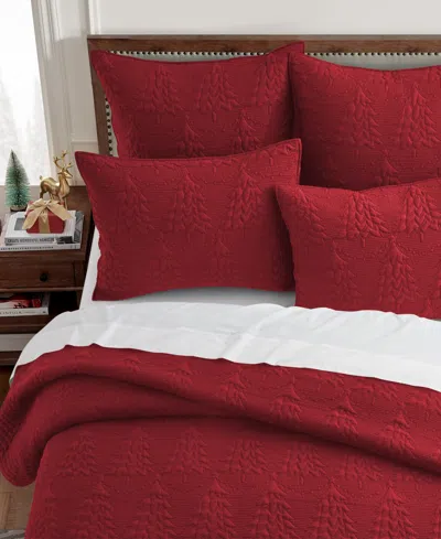 Levtex O Christmas Tree Stitching 2-pc. Quilt Set, Twin/twin Xl In Red