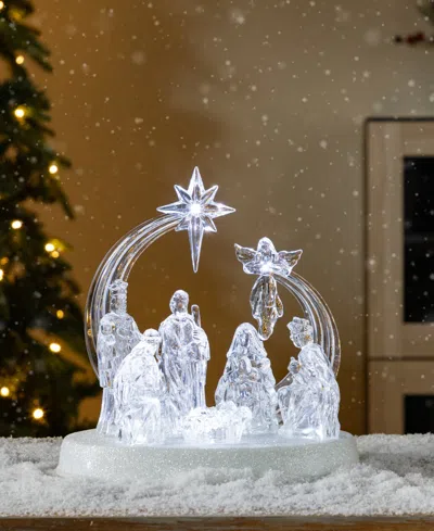 Glitzhome 9'' Christmas Lighted Tabletop Nativity Scene Figurine In Multi