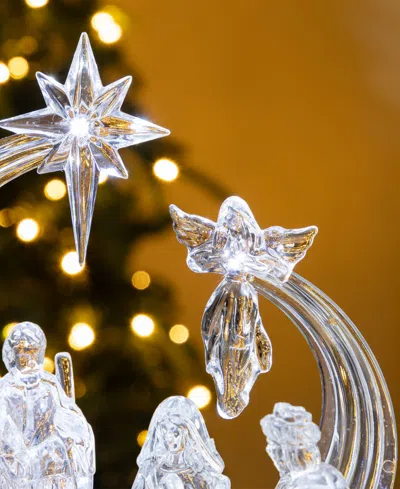 Glitzhome 9'' Christmas Lighted Tabletop Nativity Scene Figurine In Multi