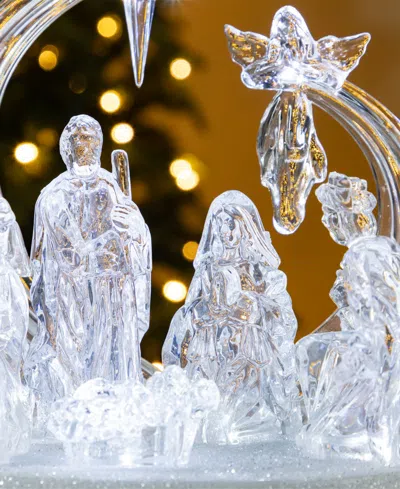 Glitzhome 9'' Christmas Lighted Tabletop Nativity Scene Figurine In Multi