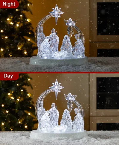 Glitzhome 9'' Christmas Lighted Tabletop Nativity Scene Figurine In Multi