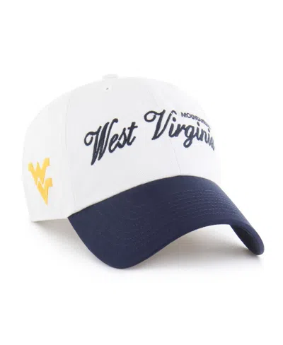 47 Brand Men's White West Virginia Mountaineers Contemporary Basics Foundation Clean Up Adjustable Hat In White