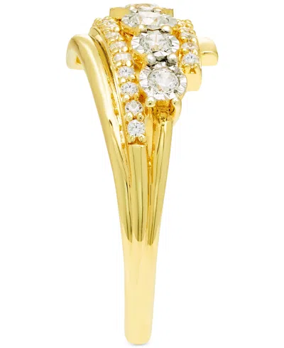 Macy's Diamond Three Row Ring (1/2 Ct. T.w.) In 14k Gold In Gold