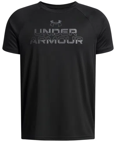 Under Armour Big Boys Tech Split Wordmark Graphic Short-sleeve T-shirt In Gray