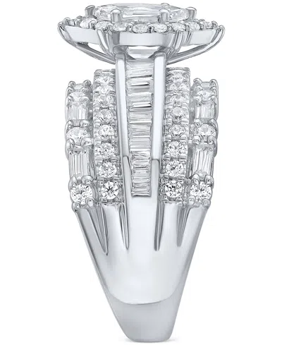 Macy's Diamond Multi-row Statement Ring (2 Ct. T.w.) In 14k White Gold In Metallic