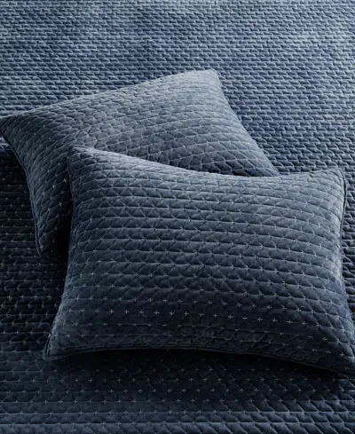 Levtex Velvet Stitch Reversible 3-pc. Quilt Set, King/california King In Blue