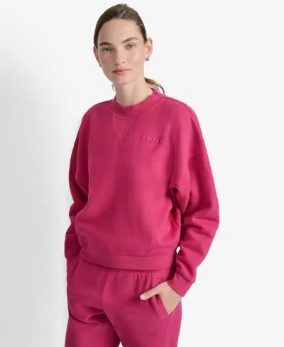 Dkny Logo Crop Sweatshirt In Pink