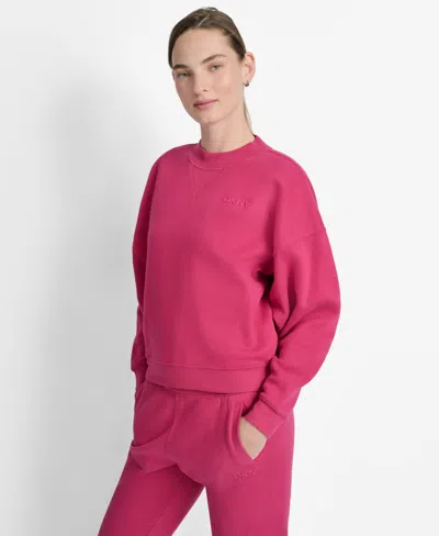 Dkny Logo Crop Sweatshirt In Pink
