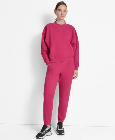 Dkny Logo Crop Sweatshirt In Pink