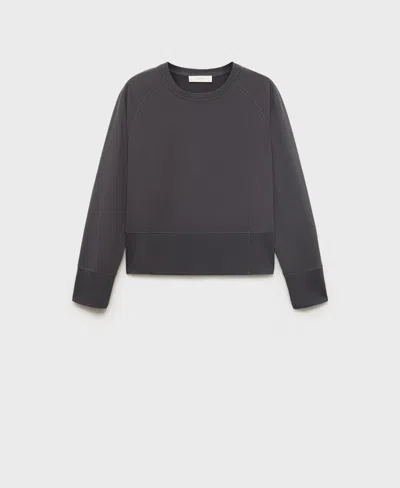 Mango Women's Fluid Cotton Sweatshirt In Gray