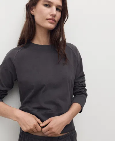 Mango Women's Fluid Cotton Sweatshirt In Gray