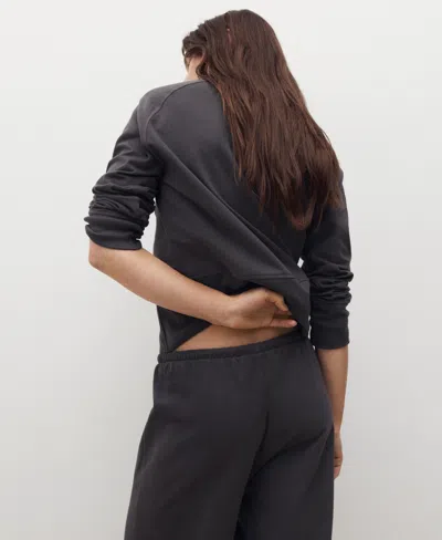 Mango Women's Fluid Cotton Sweatshirt In Gray