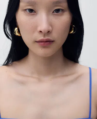 Mango Women's Flared Cotton Dress In Blue