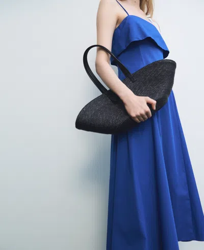 Mango Women's Flared Cotton Dress In Blue