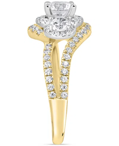 Macy's Diamond Halo Ring (1-1/2 Ct. T.w.) In 14k White Or Yellow Gold In Gold
