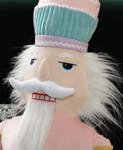 Glitzhome 60" Christmas Oversized Fabric Nutcracker With Dangle Legs In Multi