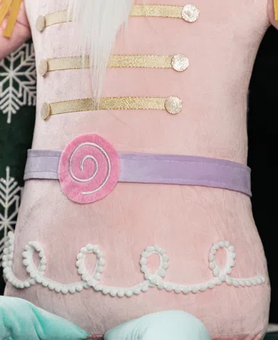 Glitzhome 60" Christmas Oversized Fabric Nutcracker With Dangle Legs In Multi