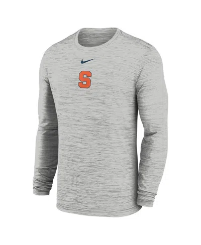 Nike Men's Gray Syracuse Orange 2025 Sideline Velocity Performance Long Sleeve T-shirt In Gray