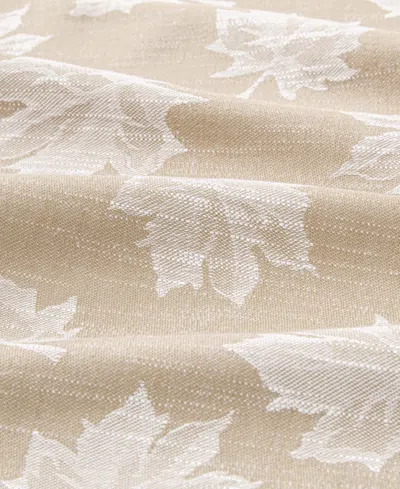 Elrene Falling Leaves Jacquard Cotton Tablecloth, 60" X 84" Oval In Neutral