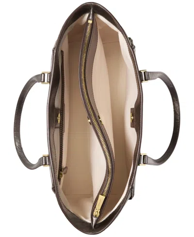 Michael Kors Taryn Large Dual Finish Tote In Brown