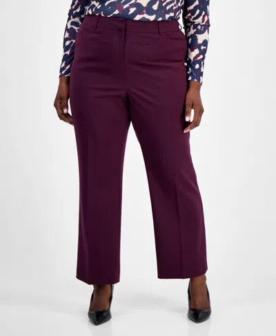 Tahari Asl Plus Size Flare-leg Pants In Purple